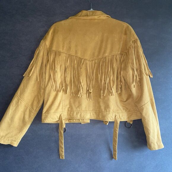 Fornia Women’s Beige Suede Fringe Jacket 2XL - Picture 8 of 11